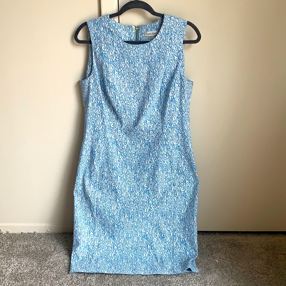 Calvin Klein, Woman dress, Size: 12, Blue/White
